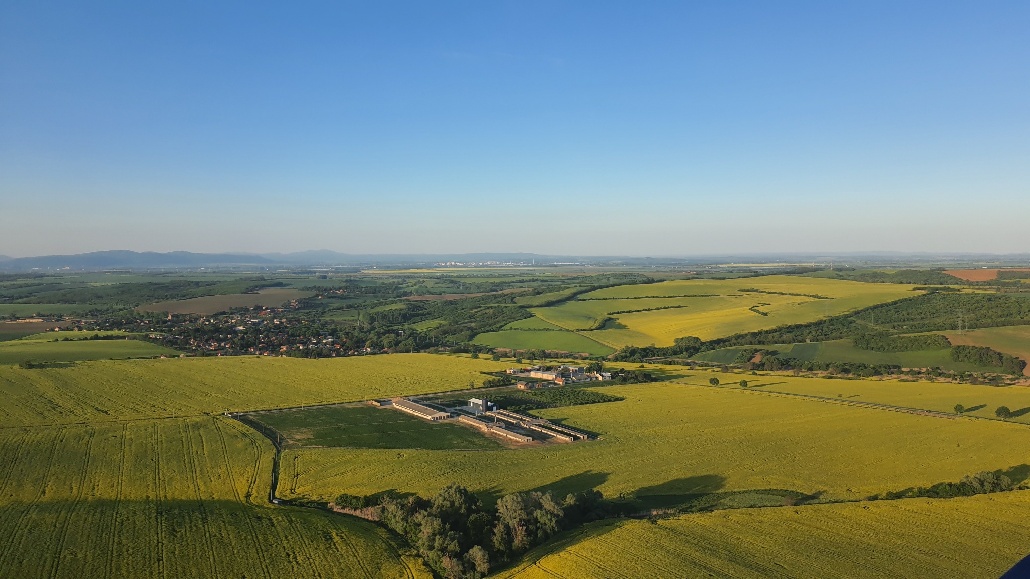 Letecký záber farmy